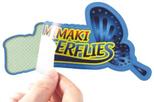 A Mimaki sticker die cut out of vinyl