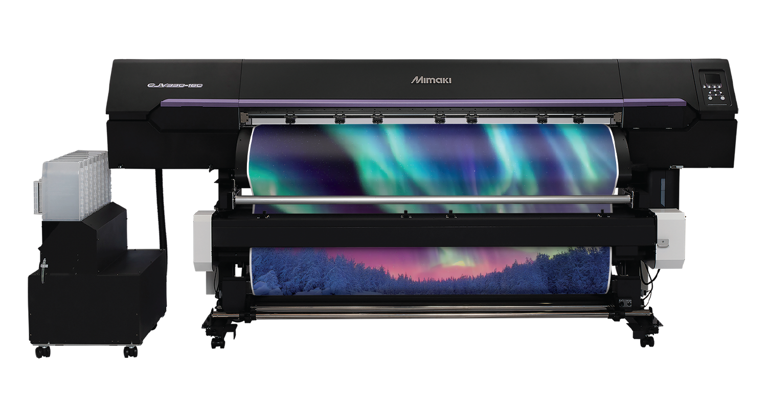 Mimaki CJV330-160 production solvent printer cutter