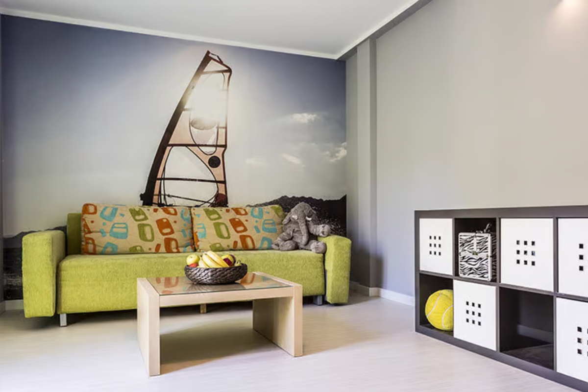 Mimaki digitally printed wallcovering in a room