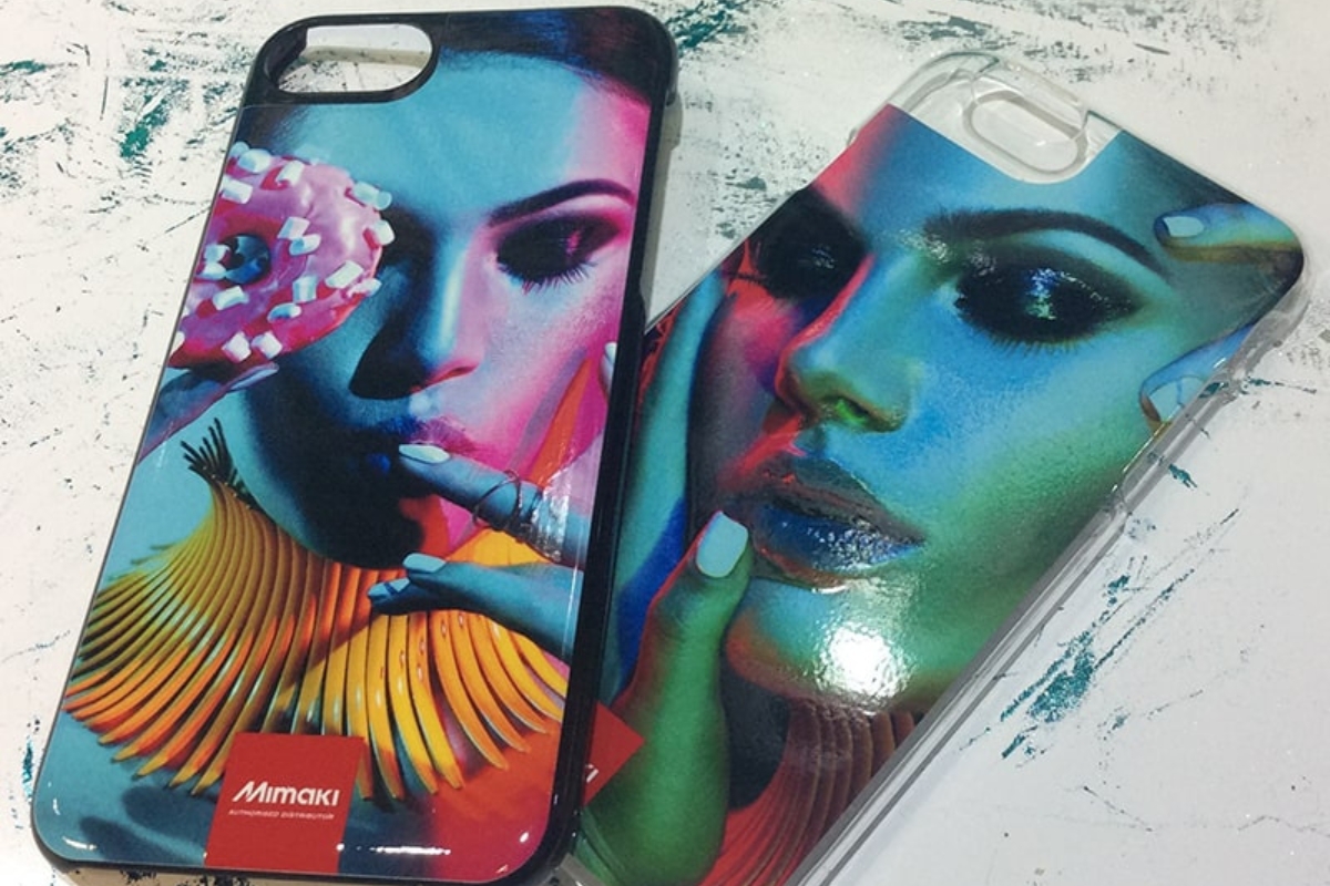 Two phone cases printed using a Mimaki UJF and featuring photo quality images
