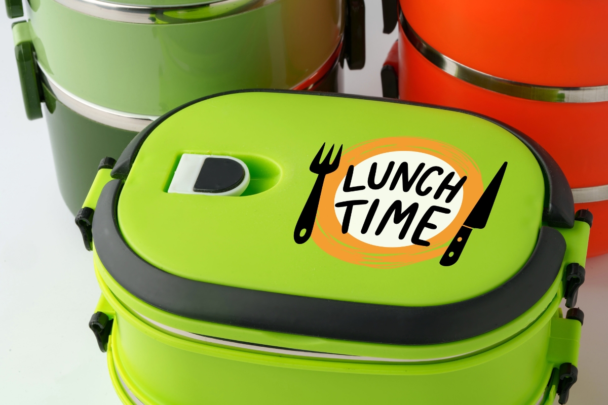 Mimaki UV DTF printed brightly coloured lunchbox