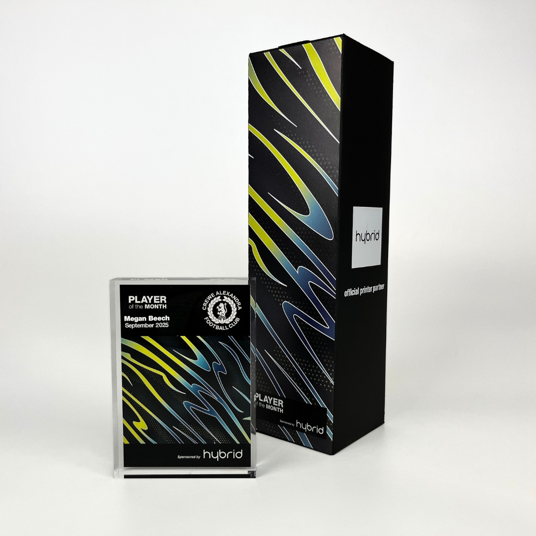 Crewe Alexandra Football Club Printed Trophies and Champagne Box