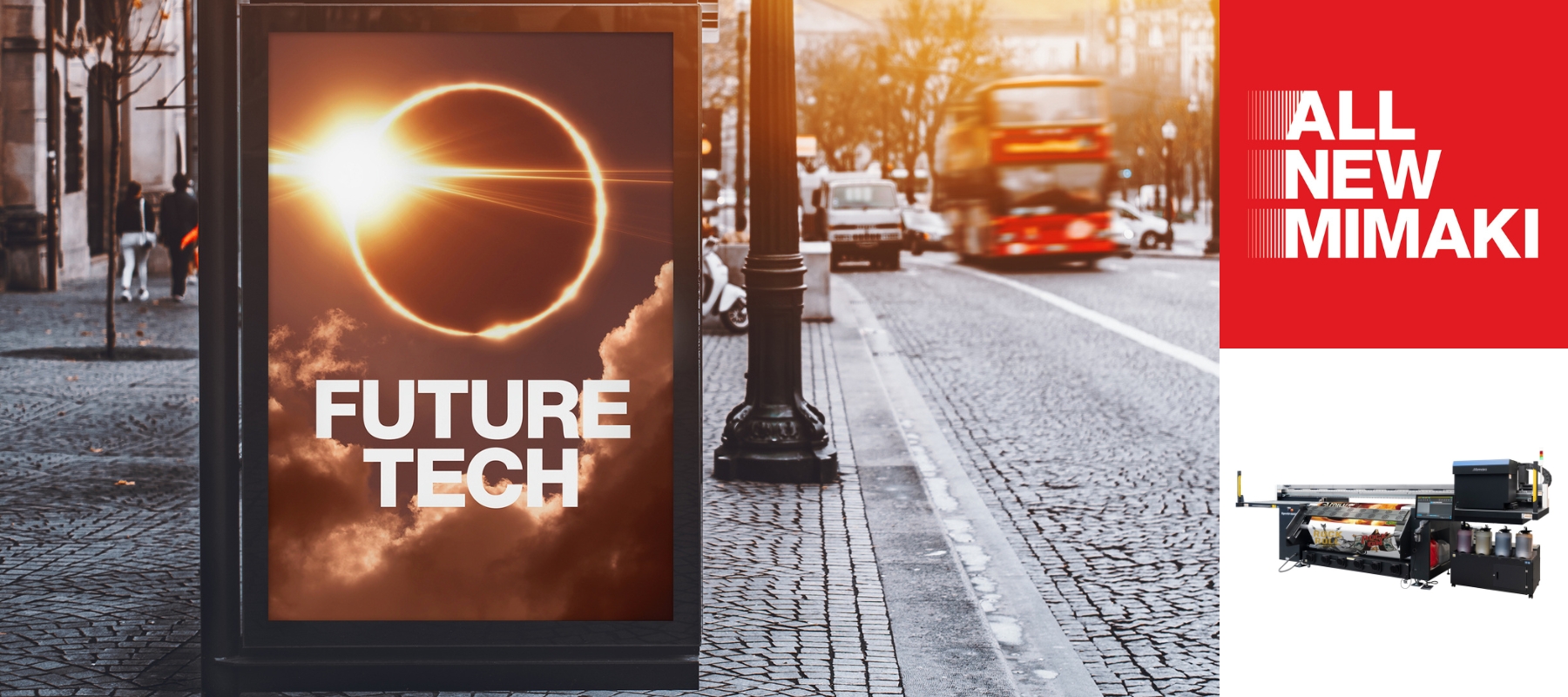 New Mimaki Tiger600 offers aqueous pigment inks for printing citylight and billboard graphics.