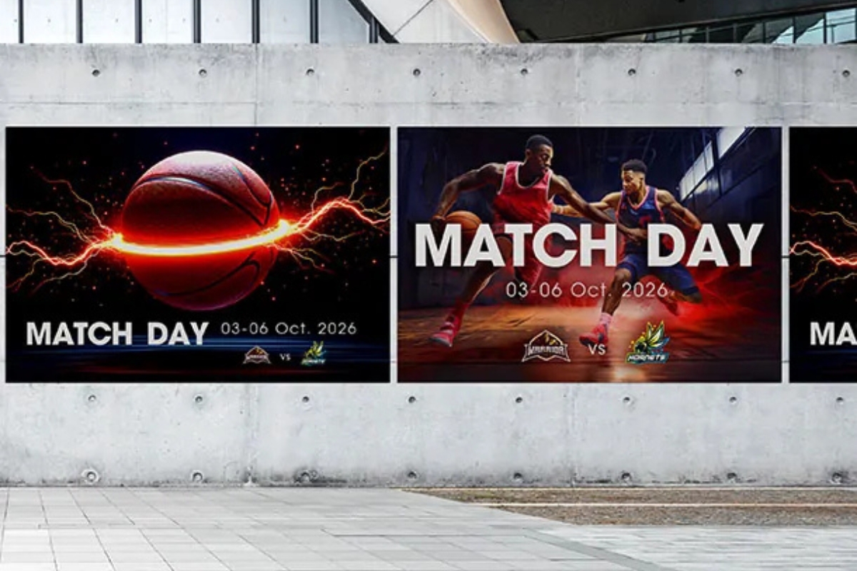 Blue back printed posters