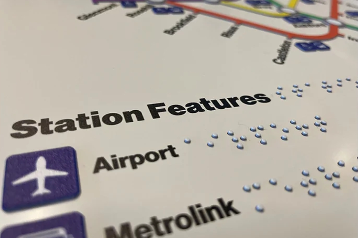 Mimaki UJF printed Braille sign