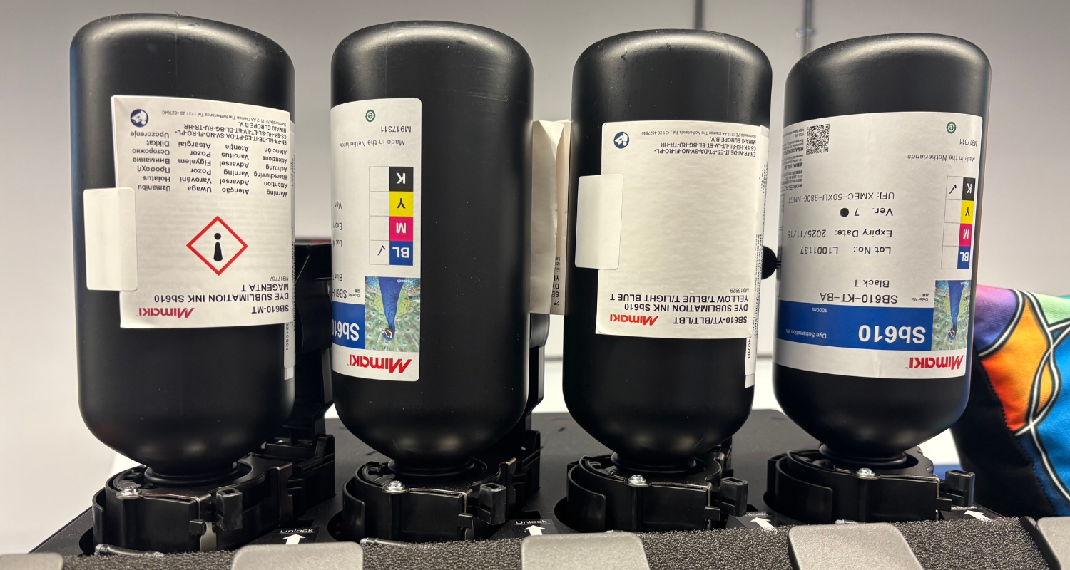 Ex demo Mimaki TS100-1600 dye sublimation printer - ink bottles