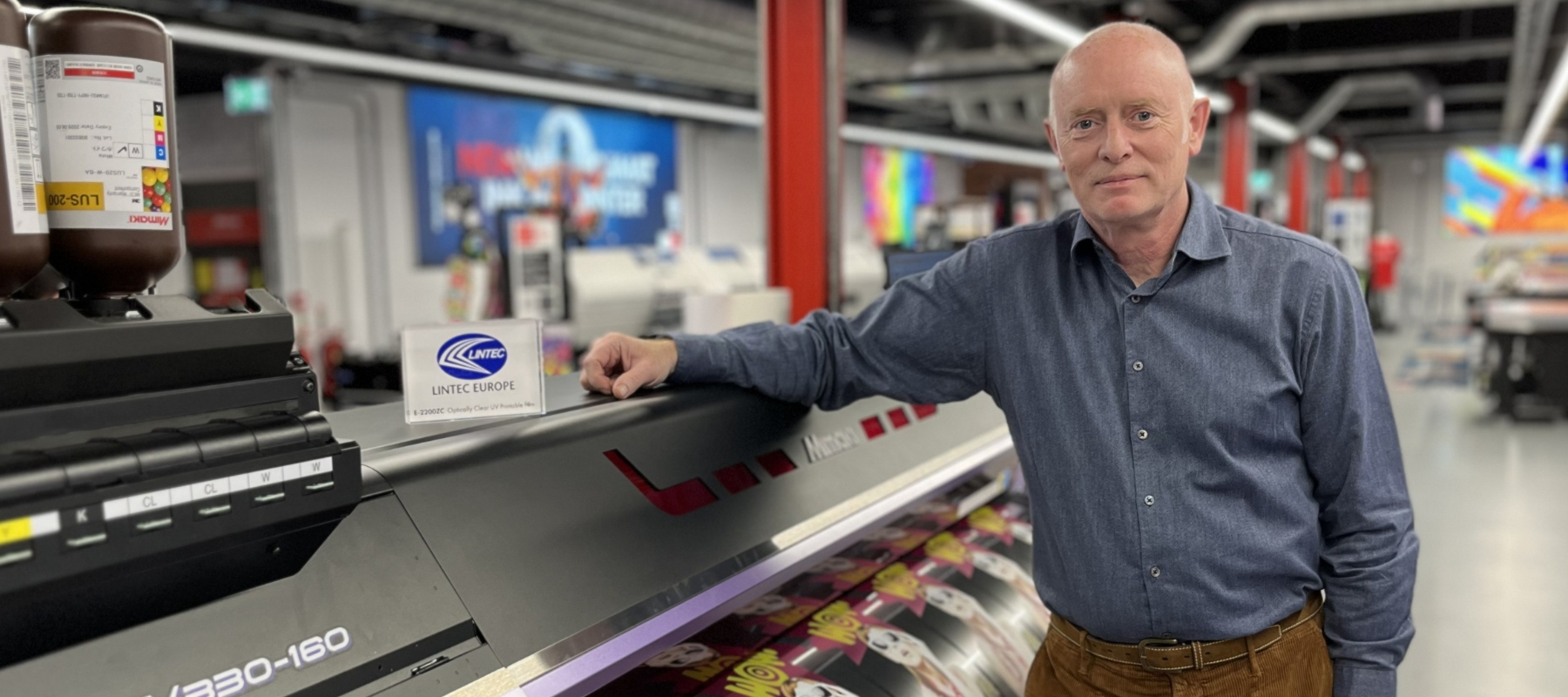 Lintec MD Andy Voss with the MimakiUCJV330-160 UV Printer